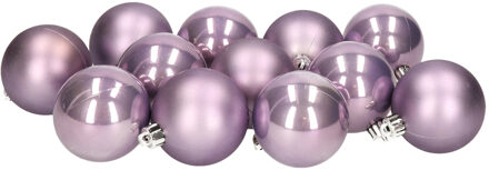 12x stuks kunststof kerstballen lichtpaars 6 cm glans/mat - Kerstbal