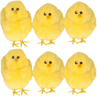 12x stuks pluche mini kuikentjes geel 9 cm