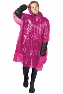 12x stuks wegwerp regenponcho roze voor volwassenen