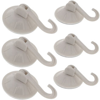 12x stuks Witte zuignap badkamer/keuken ophang haken van kunststof - Draagkracht 2 Kg