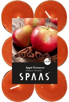 12x Theelichten appel/kaneel geurkaarsen Apple Cinnamon 4,5 branduren - geurkaarsen Oranje