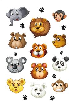 12x Wilde dieren stickertjes voor kinderen