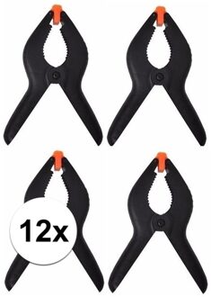 12x Zwarte hobby lijmklemmen 10 cm