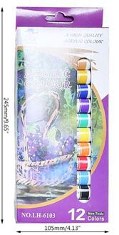 12X12Ml Zware Body Kleuren Rijke Pigmenten Acrylverf Set Voor Schilderen Ambachten 4X7E