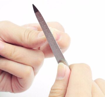 12X1X0.1Cm 1Pcs Nagelvijlen Dubbelzijdige Rvs Metalen Nail Art Bestand manicure Pedicure Tool