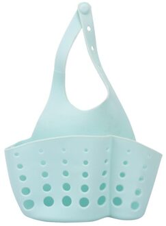 12X22Cm Draagbare Home Keuken Opknoping Afvoer Mand Bad Opslag Gootsteen Huishoudelijke Praktische Houder Mand Bad Opslag gereedschap Blauw