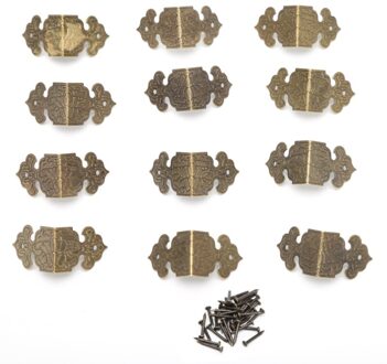 12Xantique Brons Decoratieve Sieraden Doos Hout Case Voeten Been Hoek Protector