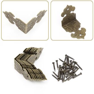 12Xantique Brons Decoratieve Sieraden Doos Hout Case Voeten Been Hoek Protector