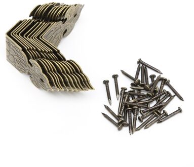 12Xantique Brons Decoratieve Sieraden Doos Hout Case Voeten Been Hoek Protector