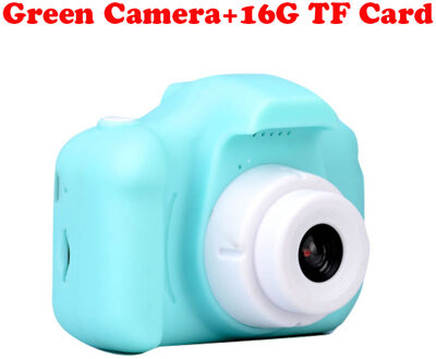 13.0MP Oplaadbare Kids Mini Digitale Camera 2.0 Inch Hd Screen Video Recorder Camcorder Taal Switching Getimede Schieten groen camera-16G TF