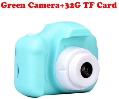 13.0MP Oplaadbare Kids Mini Digitale Camera 2.0 Inch Hd Screen Video Recorder Camcorder Taal Switching Getimede Schieten groen camera-32G TF