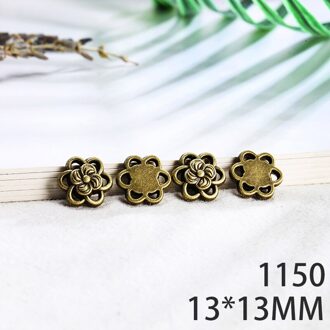 13*13mm 6pcs Bloemen Lichtmetalen Hanger Voor Diy Sieraden Maken 2 Kleuren Antiek Zilver Antiek Brons No.1 1150 antiek bronzen