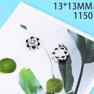 13*13mm 6pcs Bloemen Lichtmetalen Hanger Voor Diy Sieraden Maken 2 Kleuren Antiek Zilver Antiek Brons No.1 1150