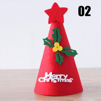 13*21 cm Mooie Verscheidenheid van Non-woven Kerst Hoeden DIY Wit Groen Rood Gingerbread Man Sneeuwpop Elanden kerstman Patroon Party 02