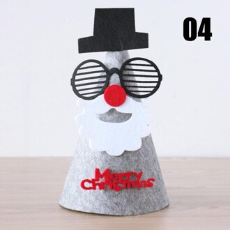 13*21 cm Mooie Verscheidenheid van Non-woven Kerst Hoeden DIY Wit Groen Rood Gingerbread Man Sneeuwpop Elanden kerstman Patroon Party 04