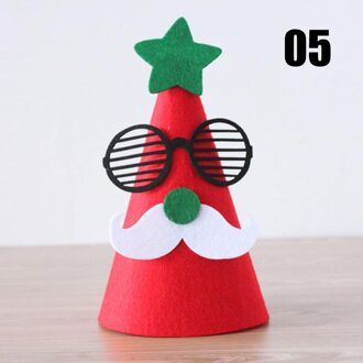 13*21 cm Mooie Verscheidenheid van Non-woven Kerst Hoeden DIY Wit Groen Rood Gingerbread Man Sneeuwpop Elanden kerstman Patroon Party 05