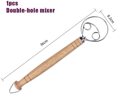 13.5 In Deense Deeg Whisk Mixer Blender Brood Deeg Hand Mixer Voor Bakken Keuken Bakken Tool Mengen Blender Deeg Garde gereedschap a dubbele-hole mixer