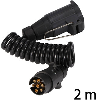 13/7 Pin Plug Socket Trailer Plug Waterdichte Plastic Uitbreiding Bedrading Caravan Connectoren Accessoires Met Lente Kabel 300 Cm 2M
