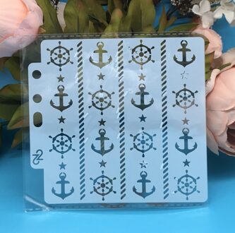 13 Cm Anker Wiel Diy Gelaagdheid Stencils Muur Schilderen Plakboek Kleuring Embossing Album Decoratieve Kaart Template