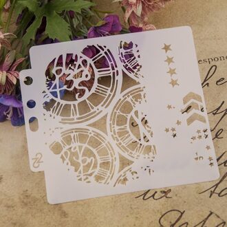 13 cm Klok Dial Wiel Pijl Gelaagdheid Stencils Schilderij Plakboek Kleuring Embossing Album Decoratieve Papieren Kaart Template