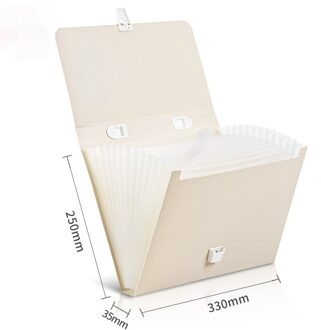 13 Grids Handheld Bestandsmap Orgel Doos Tas Multifunctionele Organizer Opslag Houder Office Document A4 Papier Map licht geel