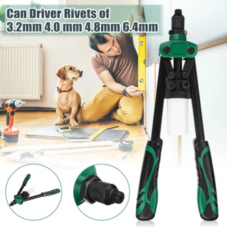 13 Inch Hand Threaded Rivet Nuts Gun Hand Riveter Household Industrial Manual Rivet Tool for 2.4/3.2/4.0/4.8/6.4mm Riveter Head