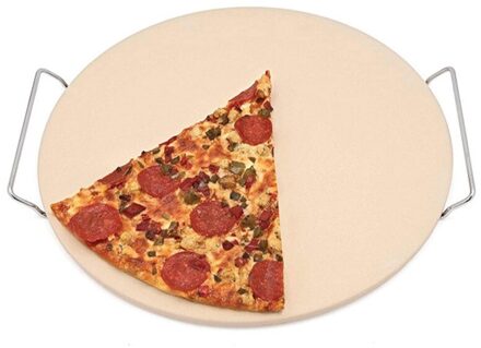 13 Inch Pizza Extra Dikke Steen Voor Bakken Pizza Gereedschap Oven & Bbq Grill Bakken Slab Keuken Brood Lade Met ondersteuning Frame