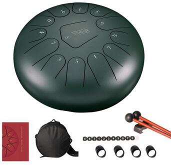 13-Note 12-Inch Staal Tong Drum Handpan Instrument Met 1 Paar Hamers Voor Muziek Onderwijs Geest healing Yoga Meditatie diep blauw