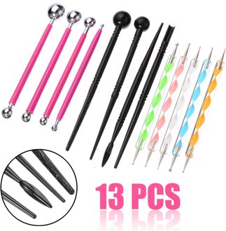 13 Pcs DIY Ball Stylus Puntjes Gereedschap Set voor Rock Schilderen Klei Aardewerk Modellering Keramische Aardewerk Craft Embossing Patroon