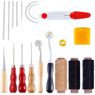 13 pcs Hand Naaien Stiksels Lederen Craft Naaien Punch Tool Kit Set Cutter Carving Werken Stiksels Leathercraft Tool Sets