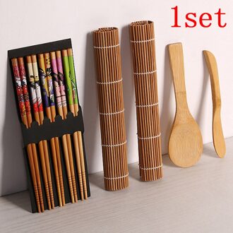13 Stks/set Diy Bamboe Sushi Maker Set Sushi Gordijn Rijst Sushi Maken Kits Roll Koken Tools Eetstokjes Lepel Sushi Blade