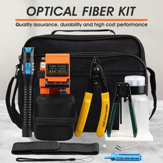 13 Stks/set Ftth Glasvezel Tool Kit Met AUA-60S Cleaver En Plastic 5Mw Visual Fault Locator Wire Stripper Tool B