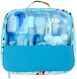 13 Stks/set Multifunctionele Pasgeboren Baby Kids Nail Haar Gezondheidszorg Thermometer Grooming Brush Kit Gezondheidszorg Accessoires Blauw