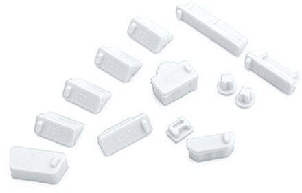 13 Stks/set Universele Laptop Notebook Siliconen Anti Dust Ports Cover Plug Cap wit