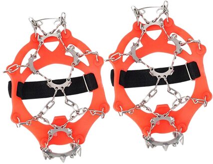 13 Tand Ijs Cleats Stijgijzers Tractie Sneeuw Grips Tijger-Vormige Voor Wandelen zwart L