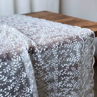 130*100Cm Wit Leaf Wedding Bridal Jurk Applique Diy Bruids Hoofdtooi Sjaal Veil Geborduurde Lace Stof Patch Gordijn cover