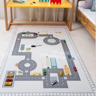 130*80cm Children's Road Game Carpet Non-Slip Floor Mat for the Nursery Crawling Pad Boys Bedroom Rugs Kids Room Decoration