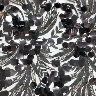 130*90Cm Lovertjes 3D Bruiloft Prom Dame Jurk Applique Diy Bruids Hoofdtooi Sjaal Veil Geborduurde Lace Stof Patch gordijn zwart