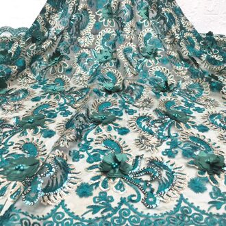 130*90Cm Lovertjes Bead 3D Wedding Dress Bridal Applique Diy Bruids Hoofdtooi Sluier Geborduurde Kant Stof Patch Gordijn gratis Shi 2