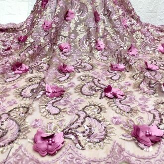 130*90Cm Lovertjes Bead 3D Wedding Dress Bridal Applique Diy Bruids Hoofdtooi Sluier Geborduurde Kant Stof Patch Gordijn gratis Shi 4