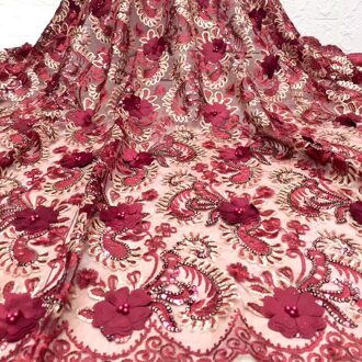 130*90Cm Lovertjes Bead 3D Wedding Dress Bridal Applique Diy Bruids Hoofdtooi Sluier Geborduurde Kant Stof Patch Gordijn gratis Shi 5