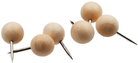 130 Stuks Ronde Houten Decoratieve Push Pins, Hout Hoofd En Stalen Naald Punt Duim Kopspijkers Voor Foto 'S, kaarten En Kurk Boards