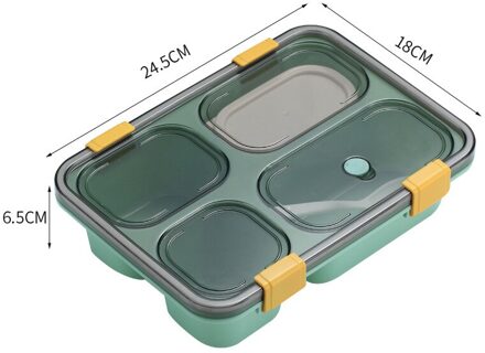 1300Ml/850Ml Gezonde Plastic Lunchbox Bpa Gratis Lekvrije Magnetron Bento Box Volwassenen Kid Lunchbox voedsel Container 1300ml groen