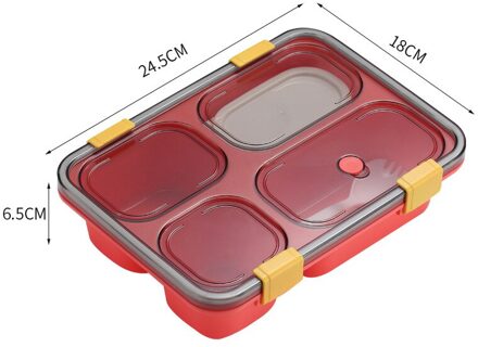 1300Ml/850Ml Gezonde Plastic Lunchbox Bpa Gratis Lekvrije Magnetron Bento Box Volwassenen Kid Lunchbox voedsel Container 130ml rood