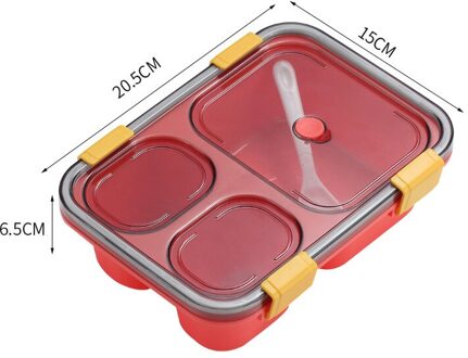 1300Ml/850Ml Gezonde Plastic Lunchbox Bpa Gratis Lekvrije Magnetron Bento Box Volwassenen Kid Lunchbox voedsel Container 850ml rood
