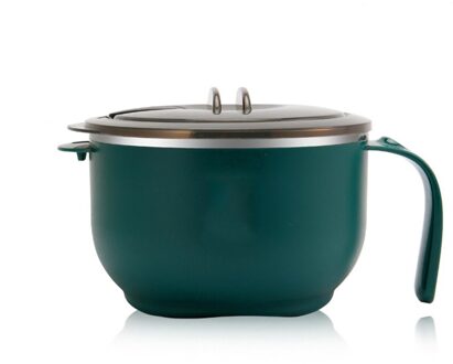 1300Ml Rvs 304 Lnstant Noedelkom Met Cover Student Netto Rode Nacht Cup Kantoormedewerker Lunch Box Magnetron servies groen / 1300ml