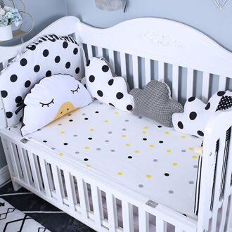 130Cm * 70Cm 100% Katoenen Baby Laken Zachte Baby Bed Cover Gedrukt Pasgeboren Baby Beddengoed Hoeslaken kind Baby Sheet geel dot