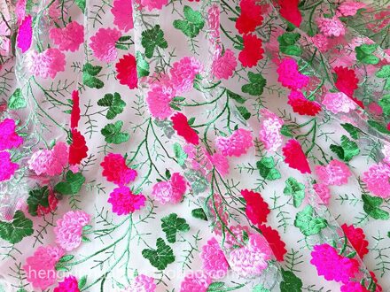 130Cm Roze Rood Wedding Dress Bridal Applique Diy Bruids Hoofdtooi Sjaal Sluier Gordijn Geborduurde Kant Stof Patch rood roze