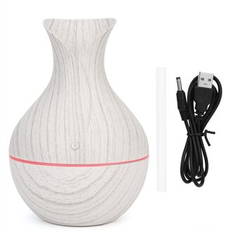 130Ml Auto Usb Elektrische Luchtbevochtiger Met 7 Kleur Licht Houtnerf Mist Diffuser Luchtbevochtiger Luchtreiniger Voor Auto home Office wit