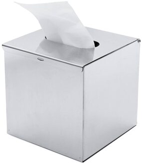 130X130X130 Mm Papier Rack Chrome Auto Thuis Cube Vierkante Tissue Box Container Roestvrij Stalen Doos Handdoek servet Weefsel Houder